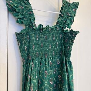 Hill House Ellie Nap Dress in Emerald Trellis Size Small